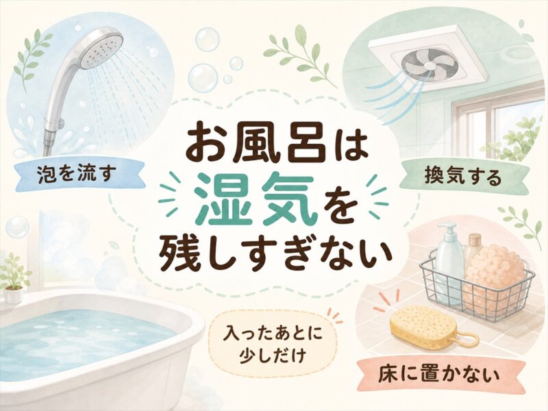 お風呂は入ったあとに湿気を残しすぎない